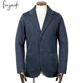【SALE】フィンジャック Finjack ／【国内正規品】／ コットンリネンハーフミラノリブ2Bニットテーラードジャケット「FGM2」（ネイビー）／ ニットジャケット メンズ イタリア オンオフ兼用 春夏 リネン混 麻