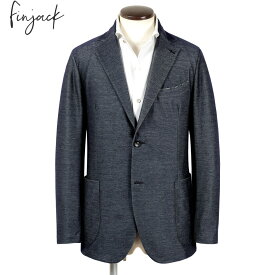 【SALE】フィンジャック Finjack ／ 【国内正規品】 ／ コットンポリエステルツイルジャージー2Bジャケット「SGSN-TXJ020」（ネイビー）／ 春夏秋 3シーズン メンズ イタリア ナポリ仕立て 手縫い ジャージージャケット