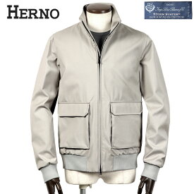 【ポイント10倍】ヘルノ HERNO ／【国内正規品】／ Loro Piana防水透湿3レイヤーウールスタンドカラーブルゾン「GI000410U」（グレージュ）／ ロロピアーナ ストームシステム 春夏 メンズ アウター A-2フライトジャケット バルスターブルゾン