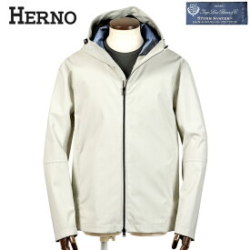 【ポイント10倍】ヘルノ HERNO ／【国内正規品】／ Loro Piana防水透湿3レイヤーウールフーデッドブルゾン「GI000492U」（アイボリー）【ハンガー便選択OK】／ ロロピアーナ ストームシステム 春夏 メンズ アウター マウンテンパーカー