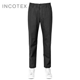 インコテックススラックス INCOTEX SLACKS ／【国内正規品】／ コットンストレッチポプリンドローコードパンツ「11SA66-90890」（ブラック）【ラッピング対応】／ 春夏 メンズ イタリア ボトムス チノパン シャーリングパンツ 100番 無地