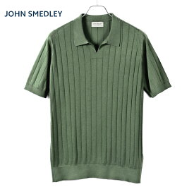 【ポイント10倍】ジョンスメドレー JOHN SMEDLEY ／ 25SS シーアイランドコットン30ゲージ半袖スキッパーニットポロシャツ「ROPER」（PALM／パーム）／ ローパー 春夏 メンズ イギリス 半袖ポロシャツ スキッパーポロ 海島綿 イージーフィット