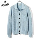 【ポイント10倍】【SALE／返品・交換不可】サンモリッツ S.Moritz ／ 25SS ギザコットン7ゲージ畦編み襟付きニットカーディガン「CA3MLT CM7P」（ライトブルー）／ フィリッポデローレンティス 春夏 メンズ イタリア 長袖 ミドルゲージ エジプト綿