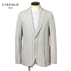 �ySALE�^�ԕi�E�����s�z�`���R�� 1901 CIRCOLO 1901 �^�y�������K�i�z�^ 26SS ���l���R�b�g���X�g���b�`�j�b�g�W���[�W�[�X�g���C�v2B�V���c�W���P�b�g�uCN5302�v�iNATURALE�^�z���C�g×�O���[�W��