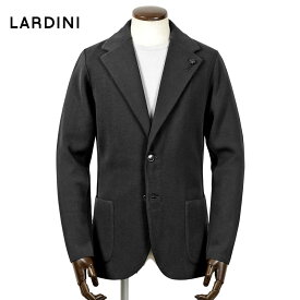 【SALE】ラルディーニ LARDINI ／【国内正規品】／ 26SS コットン平編み2Bニットジャケット「LJM56」（ブラック）／ 春夏 メンズ イタリア ビジネス ブレザー ニットアウター 無地