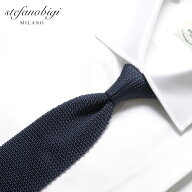 【SALE／返品・交換不可】ステファノビジ stefanobigi ／ 26SS シルクカノコ編みソリッドニットネクタイ…