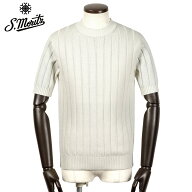 【ポイント10倍】 サンモリッツ S.Moritz ／ 26SS シャイニーコットン7ゲージ針抜きリブ半袖クルーネック…