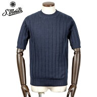 【ポイント10倍】 サンモリッツ S.Moritz ／ 26SS シャイニーコットン7ゲージ針抜きリブ半袖クルーネック…