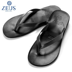 ゼウス ZEUS ／ バケッタレザートングサンダル「1271」（NERO／ブラック）／ メンズ イタリア レザーサンダル 革サンダル シューズ 靴 マウロデバーリ