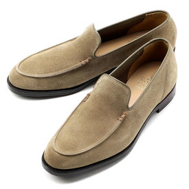 クロケット＆ジョーンズ CROCKETT＆JONES ／ 【国内正規品】 ／ 当店別注レペロスエードUチップローファー「SALCOMBE」（KHAKI／サンドベージュ）／ サルクーム 英国 ローファー スリッポン 靴 革 レザー ビジネス アンラインド シューズ