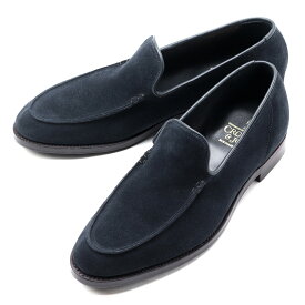 クロケット＆ジョーンズ CROCKETT＆JONES ／ 【国内正規品】 ／ 当店別注レペロスエードUチップローファー「SALCOMBE」（OCEAN／ネイビー）／ サルクーム 英国 ローファー スリッポン 靴 革 レザー ビジネス アンラインド シューズ グッドイヤー