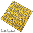 【ポイント10倍】ディエッフェ キンロック Dieffe Kinloch ／ コットンポプリンプリントハンカチーフ「TANZANIA／MEERKATS」（イエロー基調）【ネコポス対応 ／ 12点まで同梱可】【ラッピング対応】／ ハンカチ メンズ ギフト プレゼント スカーフ タンザニア