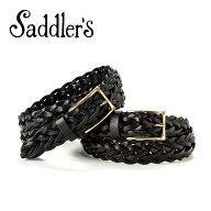 【ポイント10倍】サドラーズ Saddler’s ／ ゴールドバックル30mm幅手編みレザーメッシュベルト「G256／B…