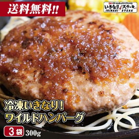 いきなり！ステーキ 冷凍いきなり！ワイルドハンバーグ 300g 3個 (900g) オニオンソース付 豪州産牛肉 ビーフ100％｜ステーキ ギフト お中元 お歳暮 内祝い お肉 セット 人気 通販 お取り寄せ