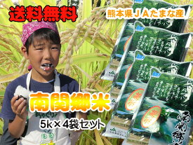 【送料無料】新米九州熊本県JAたまなの南関郷米5kgを4袋セット（ヒノヒカリ／精米済み）