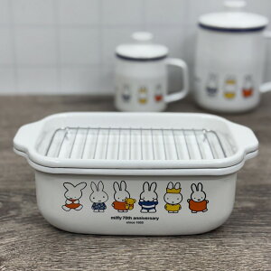 富士ホーロー ミッフィー70周年シリーズ 角型天ぷら鍋 スノコ・温度計付き MF70-TP20K HNM