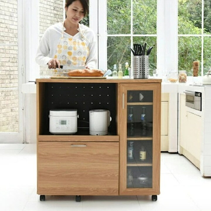 楽天市場】キッチンカウンター キッチンボード 90 幅 コンセント付き 