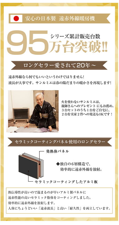 楽天市場】送料無料 サンルミエ800SD rev.2 遠赤外線暖房 の決定版 