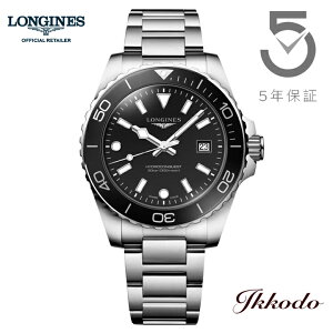 �y���w�����T�Ώۏ��i�z�����W�� LONGINES HydroConquest �n�C�h���R���N�G�X�g �N�H�[�c 42mm 30�C���h�� ���K�i �r���v 5�N�ԃ��[�J�[�ۏ� L3.769.4.56.6 L37694566