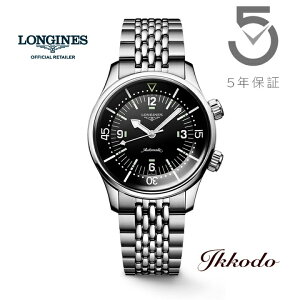 �y���w�����T�Ώۏ��i�z�����W�� LONGINES ���W�F���h�_�C�o�[ �������� 39mm 30�C���h�� �u���b�N������ ���K�i 5�N�ԃ��[�J�[�ۏ� L3.764.4.50.7 L37644507