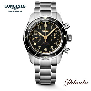 �y���w�����T�Ώۏ��i�z�����W�� �X�s���b�g �p�C���b�g �t���C�o�b�N LONGINES SPIRIT PILOT FLYBACK �芪�� �N���m�O���t 39.5�~�� �X�e�����X�P�[�X 10�C���h�� ���K�i �r���v 5�N�ۏ� L3.721.4.53.6 L372