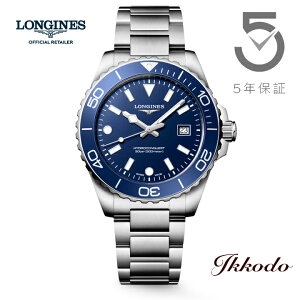 �y���w�����T�Ώۏ��i�z�����W�� LONGINES HydroConquest �n�C�h���R���N�G�X�g �N�H�[�c 42mm 30�C���h�� ���K�i �r���v 5�N�ԃ��[�J�[�ۏ� L3.769.4.96.6 L37694966