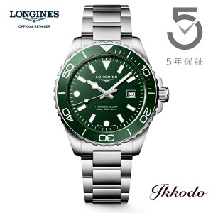 �y���w�����T�Ώۏ��i�z�����W�� LONGINES HydroConquest �n�C�h���R���N�G�X�g �N�H�[�c 42mm 30�C���h�� ���K�i �r���v 5�N�ԃ��[�J�[�ۏ� L3.769.4.06.6 L37694066