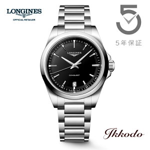 �y���w�����T�Ώۏ��i�z�����W�� LONGINES �R���N�G�X�g CONQUEST �N�H�[�c 38mm 10�C���h�� ���K�i �r���v 5�N�ԃ��[�J�[�ۏ� L3.750.4.52.6 L37504526