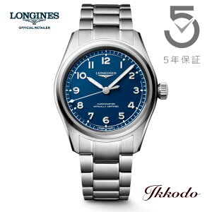 �y���w�����T�Ώۏ��i�z�����W�� LONGINES SPIRIT PILOT �X�s���b�g �p�C���b�g �������� 39�~�� �u���[������ �X�e�����X�P�[�X 10�C���h�� ���K�i �r���v 5�N�ۏ� L3.809.4.93.6 L38094936