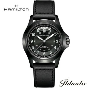 �y���w�����T�Ώۏ��i�z�n�~���g�� HAMILTON �J�[�L �t�B�[���h �L���O Khaki Field King Auto �������� 40�~�� �X�e�����X�P�[�X(�v���b�NPVD)�u���b�N�J�[�t���U�[ 5�C���h�� ���{�������K�i 2�N�ۏ�