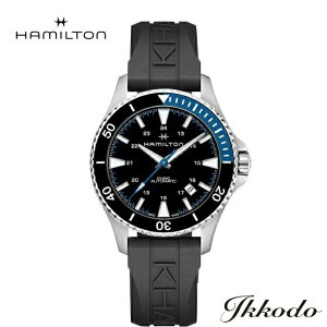 �y���w�����T�Ώۏ��i�z�n�~���g�� HAMILTON �J�[�L �l�C�r�[ �X�L���[�o Khaki Navy Scuba Auto �������� 40�~�� �u���b�N������ �u���[×�u���b�N�x�[�� �X�e�����X�P�[�X ���o�[�X�g���b�v 10�C��