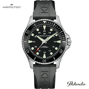 �y���w�����T�Ώۏ��i�z�n�~���g�� HAMILTON �J�[�L �l�C�r�[�X�L���[�o �I�[�g Scuba Auto H-10�������� 43�~�� �u���b�N������ �X�e�����X�P�[�X ���o�[�X�g���b�v 30�C���h�� ���K�i 2�N�ۏ� �r