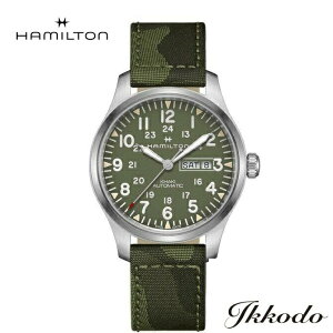 ywTΏۏizy2000~N[|zn~g HAMILTON J[L tB[h fCfCgI[g Khaki Field Day Date Auto  42~ O[ O[Jt eLX^CX