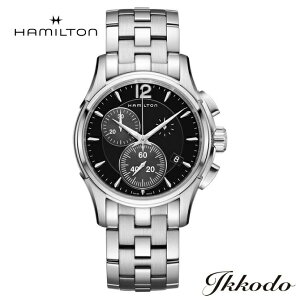 �y���w�����T�Ώۏ��i�z�y2000�~�N�[�|������z�n�~���g�� HAMILTON �W���Y�}�X�^�[ �N���m�N�H�[�c Jazzmaster Chrono Quartz 42�~�� �u���b�N�_�C���� �X�e�����X�P�[�X&�u���X 10�C���h�� ���K�i 2�N