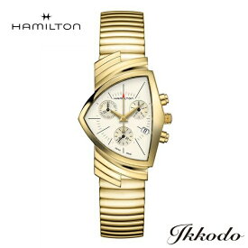 【ご購入特典対象商品】【2000円クーポンあり】ハミルトン HAMILTON ベンチュラ クロノクォーツ Ventura Chrono Quartz クォーツ クロノグラフ メンズ腕時計 32.3mm シルバーダイヤル YGPVDフレックスバンド 5気圧防水 日本国内正規品 2年保証 H24422151