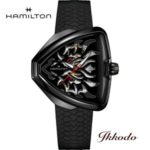 �y���w�����T�Ώۏ��i�z�n�~���g�� HAMILTON �x���`���� �G�����B�X80�X�P���g���I�[�g �h���S�� Ventura Elvis80 Skeleton Auto �������� 42.5x44.6�~�� �X�P���g�������� �u���b�NPVD 5�C���h�� ���{����