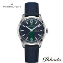 【ご購入特典対象商品】【2000円クーポンあり】ハミルトン HAMILTON ブロードウェイ Broadway Day Date Quartz クォーツ 40ミリ ブルー×グリーンストライプ文字盤 ファブリックストラップ 5気圧防水 日本国内正規品 2年保証 メンズ腕時計 H43311941
