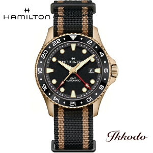 �y���w�����T�Ώۏ��i�z�n�~���g�� HAMILTON �J�[�L �l�C�r�[�X�L���[�o �I�[�g �u�����Y Scuba Auto GMT 43�~�� 30�C���h�� ���K�i 2�N�ۏ� �E�H�b�` �r���v H82565930