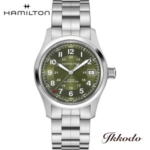 �y���w�����T�Ώۏ��i�z�n�~���g�� HAMILTON �J�[�L �t�B�[���h �I�[�g Khaki Field Auto �������� 38�~�� �O���[�������� �X�e�����X�P�[�X 10�C���h�� ���K�i 2�N�ۏ� H70455160