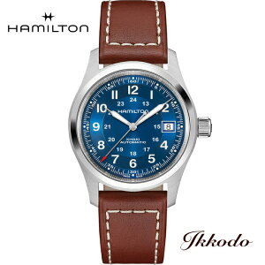 �y���w�����T�Ώۏ��i�z�n�~���g�� HAMILTON �J�[�L �t�B�[���h �I�[�g Khaki Field Auto �������� 38�~�� �u���[������ �X�e�����X�P�[�X 10�C���h�� ���K�i 2�N�ۏ� H70455540