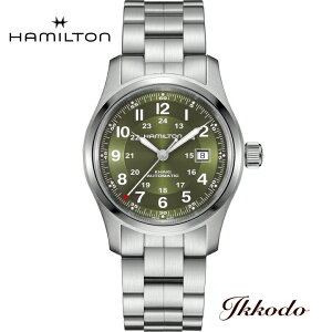 �y���w�����T�Ώۏ��i�z�n�~���g�� HAMILTON �J�[�L �t�B�[���h �I�[�g Khaki Field Auto �������� 42�~�� �O���[�������� �X�e�����X�P�[�X 10�C���h�� ���K�i 2�N�ۏ� H70605160