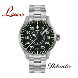 Laco ラコ Faro42 ファーロ42 自動巻き 42mm ブラック字盤 ステンレススティールケース&ブレス 5気圧防水 日本国内正規品 2年保証 ドイツ製 メンズ腕時計 861891.2【8618912】