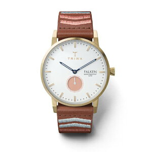 �y�X�[�p�[SALE 50%OFF�z�g���� TRIWA CORAL FALKEN BROWN EMBROIDERED CLASSIC �R�[���� �t�@���P�� �G���u���C�_�[�h �z���C�g�_�C�A�� �X�e�����X�P�[�X�i�C�G���[PVD�j�I�[�K�j�b�N���U�[�X�g���b�v�h�J