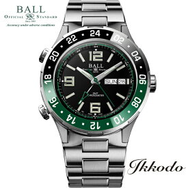 【世界限定1000本】ボールウォッチ BALL WATCH RoadMaster ロードマスター マリンGMT 黒×緑ベゼル COSCクロノメーター チタンケース 300m防水 40mm 最長5年間保証 正規品 メンズ腕時計 DG3000A-S2CJ-BK【DG3000AS2CJBK】