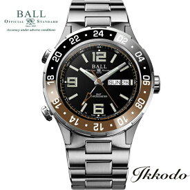 【世界限定1000本】ボールウォッチ BALL WATCH RoadMaster ロードマスター マリンGMT 黒×茶ベゼル COSCクロノメーター チタンケース 200m防水 40mm 最長5年間保証 国内正規品 メンズ腕時計 DG3030B-S3CJ-BK【DG3030BS3CJBK】