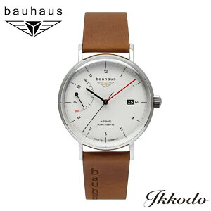 bauhaus バウハウス 自動巻き パワーリザーブインジゲーター ステンレスケース レザーバンド 41mm ドイツ製 5気圧防水 メンズ ウォッチ 腕時計 男性 紳士 日本国内正規品 2年保証 2160-1AT 【21601AT