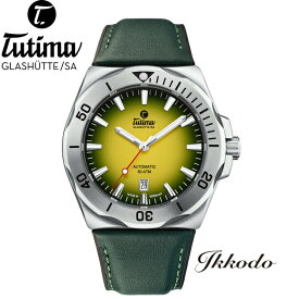 チュチマ Tutima Glashutte/SA M2 セブンシーズS ステンレスケース レザー×ラバーストラップ 50気圧防水 44mm イエローグラデーション文字盤 日本国内正規品 オーナーズクラブ登録3年保証 メンズ腕時計 男性 紳士 6155-09【615509】