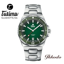 チュチマ Tutima Glashutte/SA M2 セブンシーズS ステンレスケースブレス 50気圧防水 40mm グリーン文字盤 日本国内正規品 オーナーズクラブ登録3年保証 メンズ腕時計 男性 紳士 6156-06【615606】