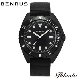 BENRUS ベンラス TYPE-I BLACK クォーツ 42mm 10気圧防水 メンズ腕時計 日本国内正規品 1年間メーカー保証 TYPE-I BK TYPEIBK