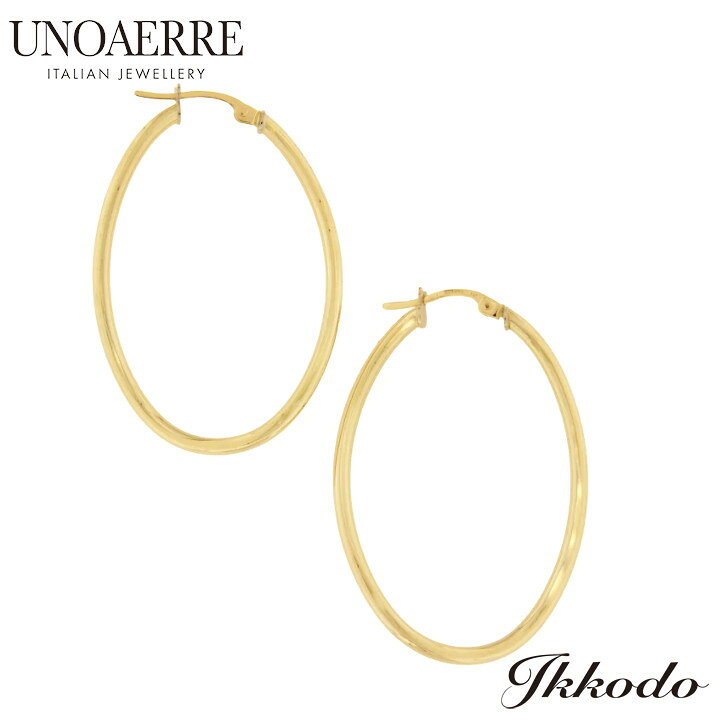 楽天市場】UNOAERRE ウノアエレ K18イエローゴールドフープピアス 正規 